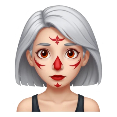 white-gray haired heavy red tattooed big nose young girl sticker