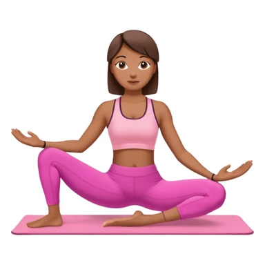 medium-skinned woman doing Pilates in pink sportswear sticker
