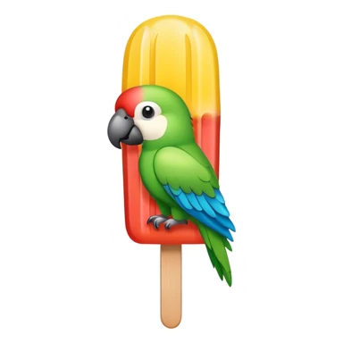 Ice pop with parrot design sticker