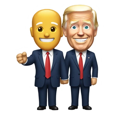 Trump holding hands with Biden  sticker