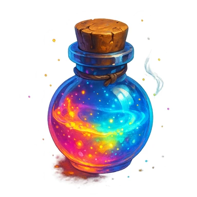 tiny potion bottle with glowing liquid sticker