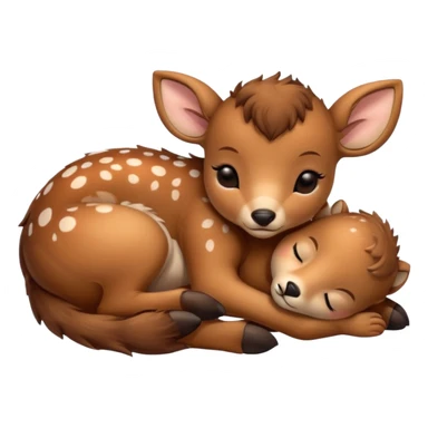 Make a cute baby deer sleeping sticker