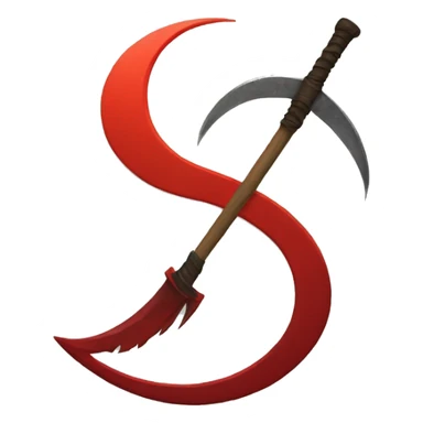 Scythe and red moon  sticker