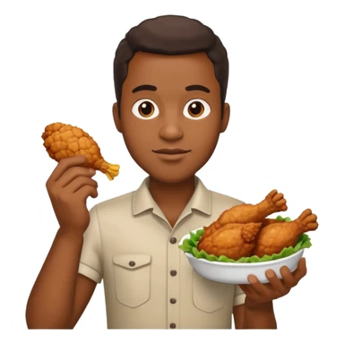 Black man holding a piece of fried chicken sticker