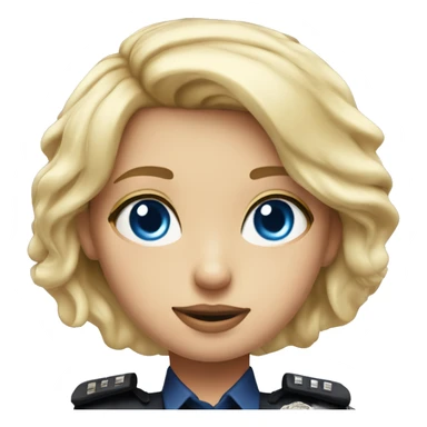 Blonde girl blue eyes hyper realistic police officer sticker