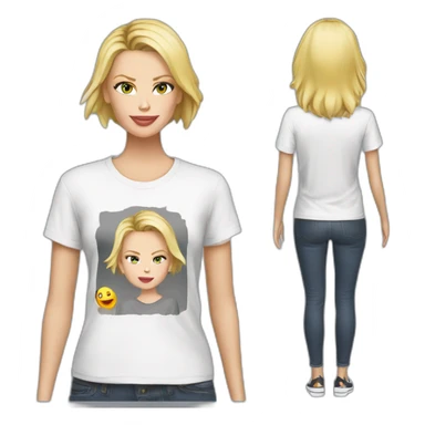 charlize theron wearing t-shirt sticker
