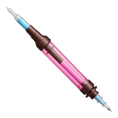 pink and dark brown syringe sticker