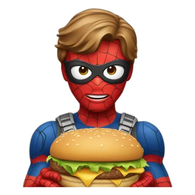 Spider-Man eating hamburger sticker