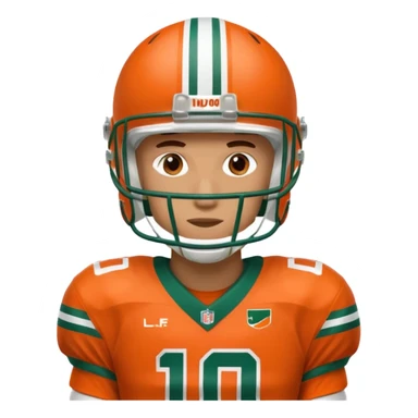 football player for the university of miami wearing number 10 sticker