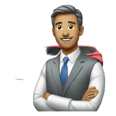 businessman car enthusiast giving testimonial sticker