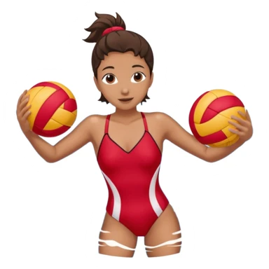 Natación  y voley en un corazón de color  sticker