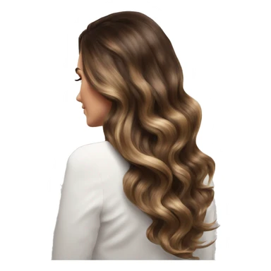 White girl with long voluminous brown  with boa k highlights balayage sticker
