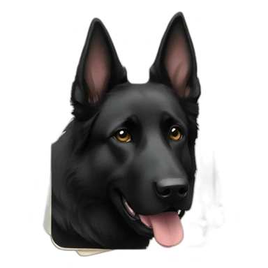 Black german shepherd playing cards sticker