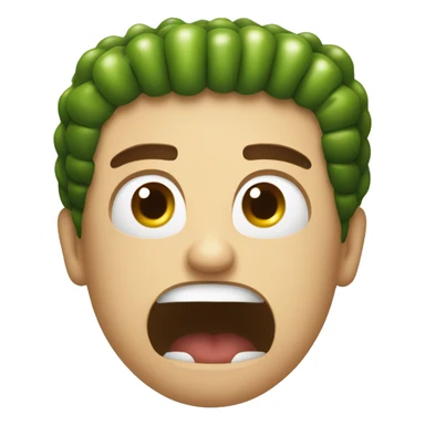 guy angrily squeezing a pickle sticker