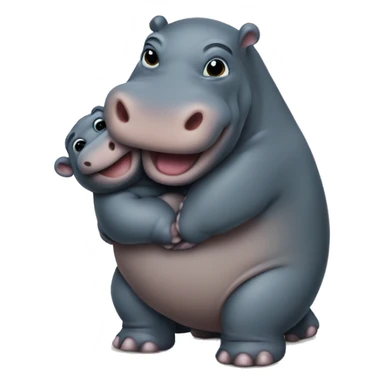 Trump hugging pygmy hippo sticker