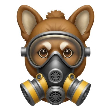 dog with gas masks sticker
