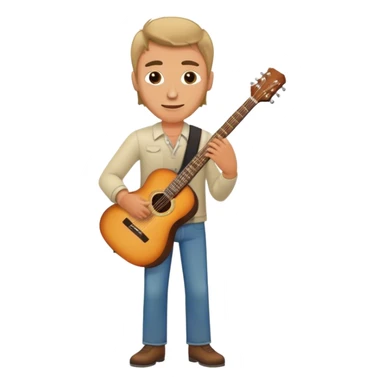 caucassian rock band with guitar sticker