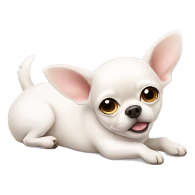 White fat chihuahua laying down sticker