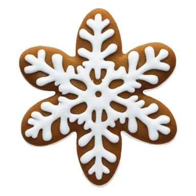 Realistic Snowflake gingerbread cookie with white frosting  sticker