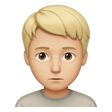 Blonde man with short flowy hair with a suspicious look sticker