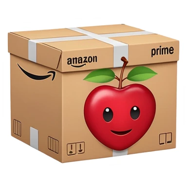 caja de Amazon prime color cherry red sticker