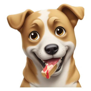 Perro comiendo un helado en el parque  sticker