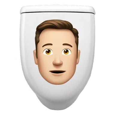 toilet with elon musk and hand sticker
