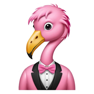 Flamingo wearing a pink bow tie  sticker