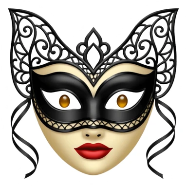 Un masque de balle masqué en dentelle noir sticker