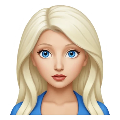 Christina Aguilera with blue eyes, long  platinum blonde hair sticker