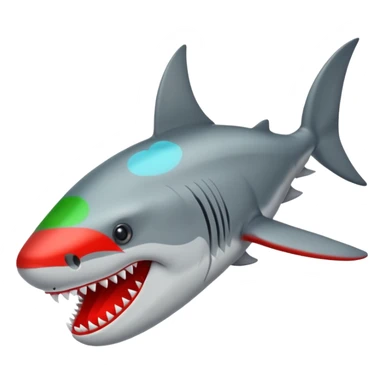 Tiburón con piernas en zapatos rojos sticker