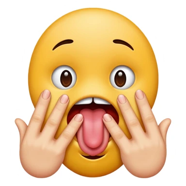 Tongue sticking out between fingers sticker