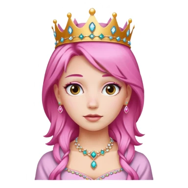 royal princess with pink hair sticker