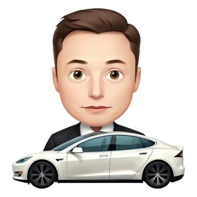Elon musk with a tesla sticker