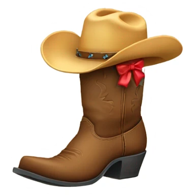 cowboy boot with bow sticker