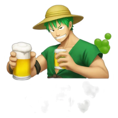 Zoro drink a beer sticker