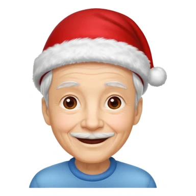 elderly with red xmas hat sticker