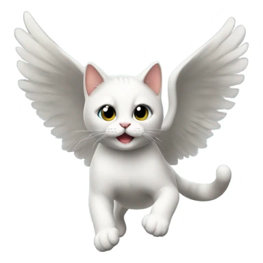 Flying cat sticker