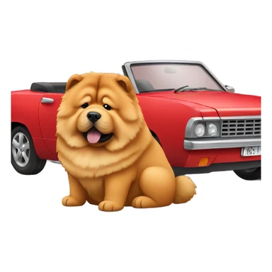 Chow Chow dog in red car sticker