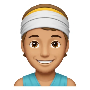guy with headband sticker