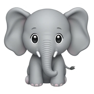 Chibi style Plush elephant sticker