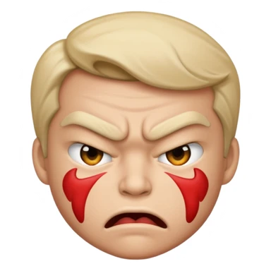 Kiss with angry face sticker