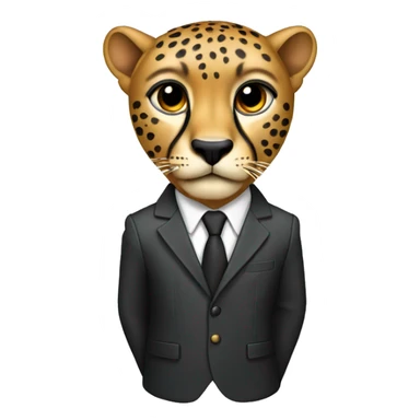 cheetah in a classic suit with large keys sticker