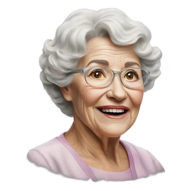 3d hyper realistic senior woman painting with water colours sticker