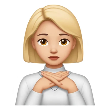 Girl with hands crossed on neck sticker