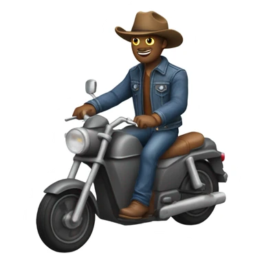 cowboy riding a moped sticker