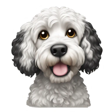 tall black and white doodle cockapoo  sticker