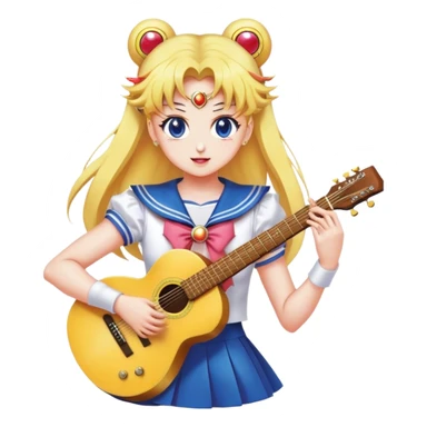 Sailor moon playing guitar sticker
