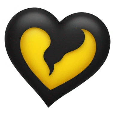 Half black and yellow heart sticker