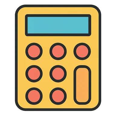 minimalist calculator icon, simple geometric shapes, clean lines, neutral colors, modern icon feel, no text sticker